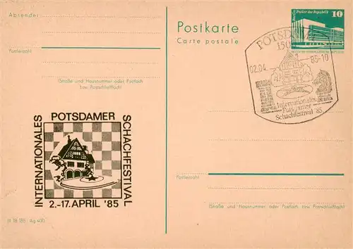 AK / Ansichtskarte 73891982 Schach_Chess_Echecs Potsdam 