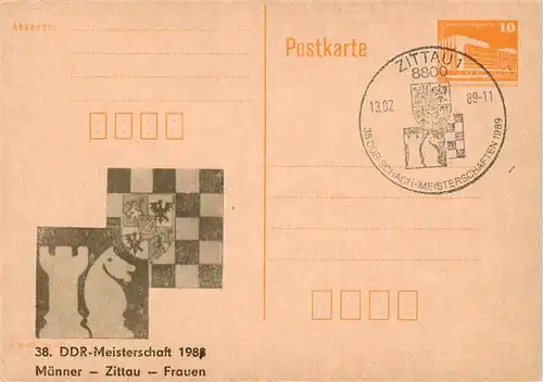 AK / Ansichtskarte 73891985 Schach_Chess_Echecs DDR Meisterschaft Maenner Zittau Frauen 