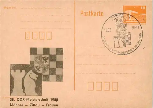 AK / Ansichtskarte  Schach_Chess_Echecs DDR Meisterschaft Maenner Zittau Frauen 