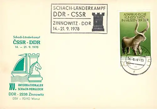 AK / Ansichtskarte  Schach_Chess_Echecs Laenderkampf DDR-CssR Zinnowitz  