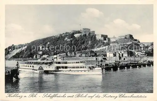 AK / Ansichtskarte  Schiffe_Binnenschifffahrt Koblenz am Rhein 