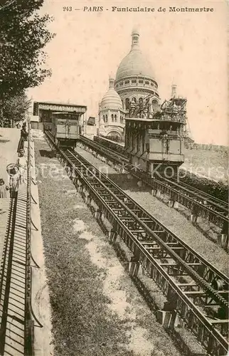 AK / Ansichtskarte  Zahnradbahn_Rack_Railway-- Paris funiculaire de Montmartre 