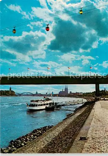 AK / Ansichtskarte  Schiffe_Binnenschifffahrt Koeln am Rhein Rheinseilbahn 