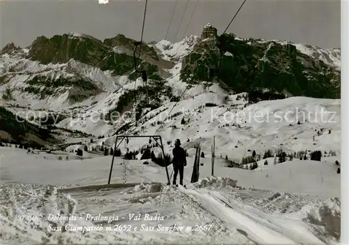 AK / Ansichtskarte 73892080 Sessellift_Chairlift_Telesiege Dolomiti Pralongia Val Badia 