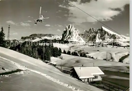 AK / Ansichtskarte  Sessellift_Chairlift_Telesiege Alpe di Siusi 