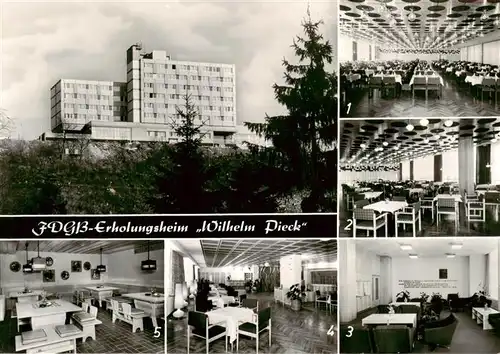 AK / Ansichtskarte 73892182 Finsterbergen_Bad FDGB Erholungsheim Wilhelm Pieck Speisesaal Restaurant Wilhelm Pieck Zimmer Disco Tanz Bar Fuhrmannstube Finsterbergen_Bad