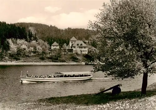 AK / Ansichtskarte 73892208 Linkenmuehle_Goessitz An der Hohenwartetalsperre Ausflugsboot 