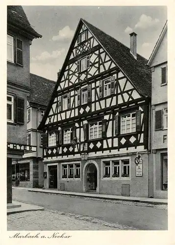 AK / Ansichtskarte  Marbach__Neckar Baeckerei und Gaststaette Muehlbach 