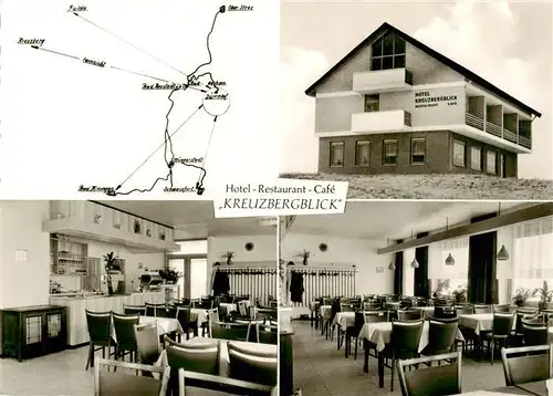 AK / Ansichtskarte  Duerrnhof_Bad_Neustadt_a.d.Saale Hotel Restaurant Kreuzbergblick Gastraeume Duerrnhof_Bad