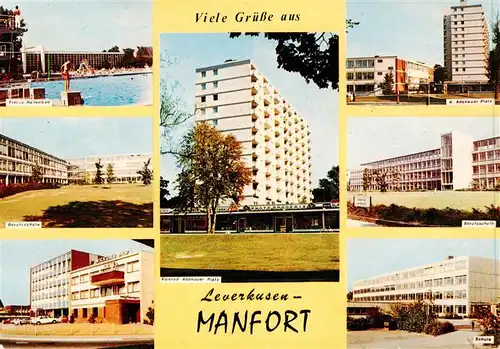 AK / Ansichtskarte 73892239 Manfort Freibad Berufsschule Konrad Adenauer Platz Schule Manfort