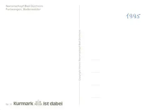 AK / Ansichtskarte  Furtwangen Narrenschopf Bad Duerrheim Furtwangen