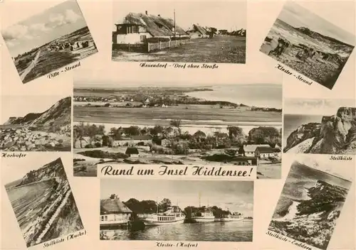 AK / Ansichtskarte  Insel_Hiddensee Vitte Strand Neuendorf Kloster Strand Hochufer Steilkueste Kloster Steilkueste Enddorn Insel Hiddensee