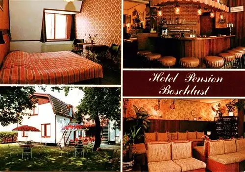 AK / Ansichtskarte 73892285 Bergen__Nordholland_NL Hotel Pension Boschlust Gaestezimmer Bar Gastraum 