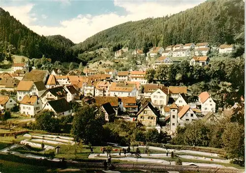 AK / Ansichtskarte 73892342 Bad_Teinach-Zavelstein Ortspartie mit Minigolf Anlage Bad_Teinach-Zavelstein