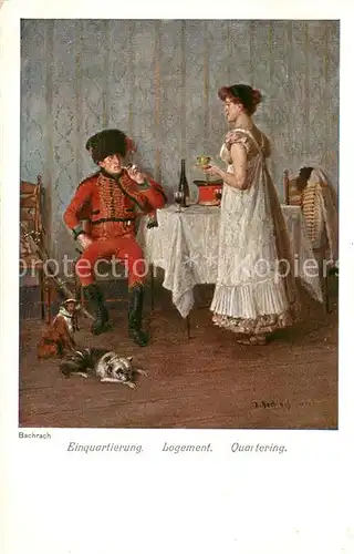 AK / Ansichtskarte  Bachrach_Kuenstlerkarte Einquartierung Litho 