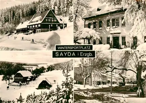 AK / Ansichtskarte 73892459 Sayda Wintersportplatz Teilansichten Sayda