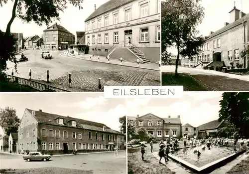AK / Ansichtskarte 73892468 Eilsleben Ernst Thaelmann Strasse Oberschule Konsum Gaststaette Kindergarten Eilsleben