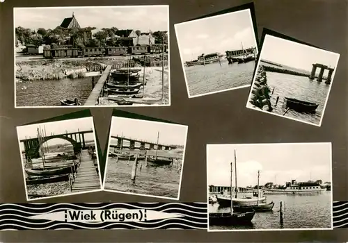 AK / Ansichtskarte 73892480 Wiek_Ruegen Hafen Bootsanleger Seebruecke Wiek_Ruegen