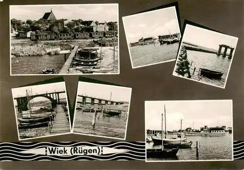 AK / Ansichtskarte  Wiek_Ruegen Hafen Bootsanleger Seebruecke Wiek_Ruegen