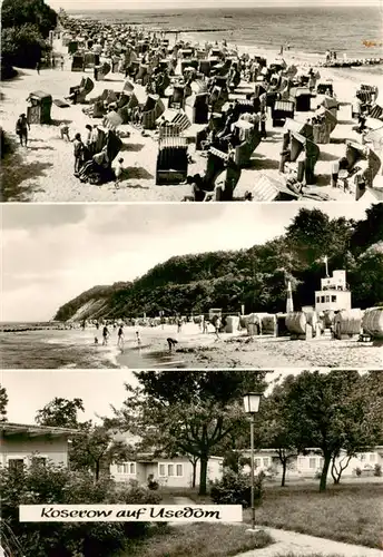 AK / Ansichtskarte  Koserow_Ostseebad_Usedom Strandpartien Bungalows Koserow_Ostseebad_Usedom