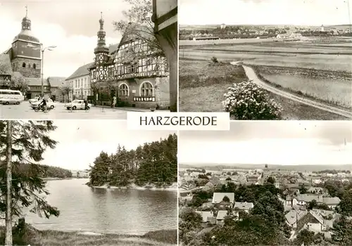 AK / Ansichtskarte  Harzgerode Markt mit Rathaus Panorama Der Teufelsteich Teilansicht Harzgerode