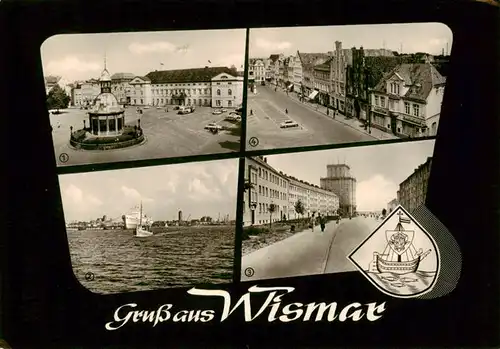 AK / Ansichtskarte  Wismar_Mecklenburg Markt mit Wasserkunst und Rathaus Blick zum Hafen Vor Wendorf Am Markt Wismar_Mecklenburg