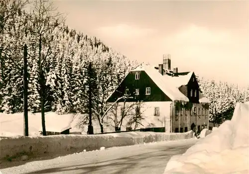 AK / Ansichtskarte  Oberwildenthal_Erzgebirge Ferienheim Textima im Winter Oberwildenthal Erzgebirge