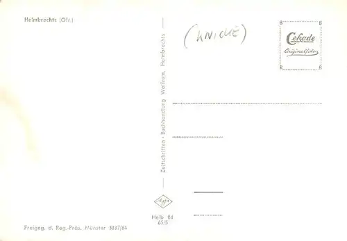 AK / Ansichtskarte  Helmbrechts_Oberfranken Fliegeraufnahme Helmbrechts Oberfranken