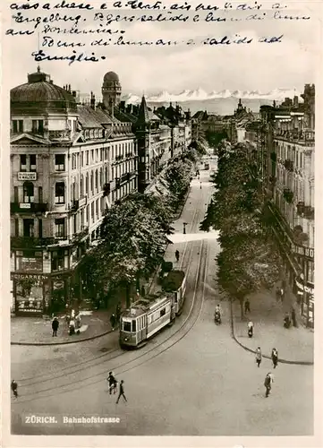 AK / Ansichtskarte  Strassenbahn_Tramway-- Zuerich Bahnhofstrasse 