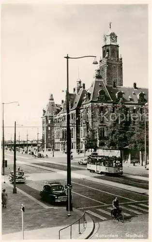 AK / Ansichtskarte  Strassenbahn_Tramway-- Rotterdam Stadhuis 