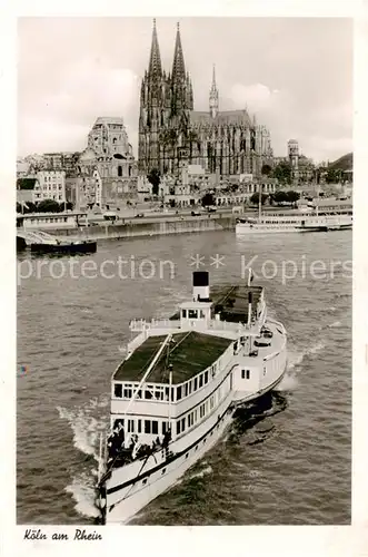 AK / Ansichtskarte  Dampfer_Seitenrad Koeln am Rhein 