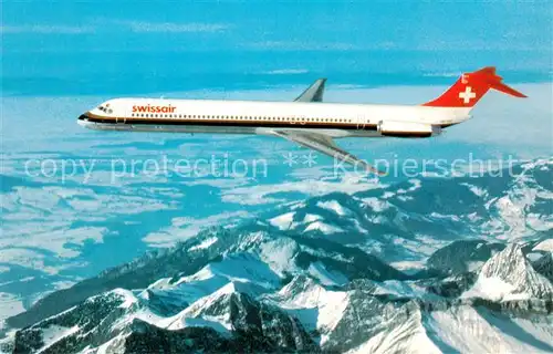 AK / Ansichtskarte 73892672 Flugzeuge_Zivil Swissair McDonnell-Douglas MD-81 