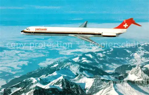 AK / Ansichtskarte  Flugzeuge_Zivil Swissair McDonnell-Douglas MD-81 