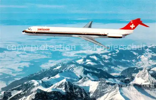 AK / Ansichtskarte  Flugzeuge_Zivil Swissair McDonnell Douglas DC 9-81 