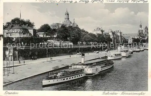 AK / Ansichtskarte  Dampfer_Seitenrad Dresden Belvedere 