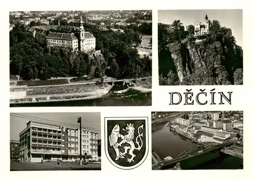 AK / Ansichtskarte 73892721 Decin_Tetschen-Bodenbach_Boehmen_CZ Schloss Wohnblock Panorama 