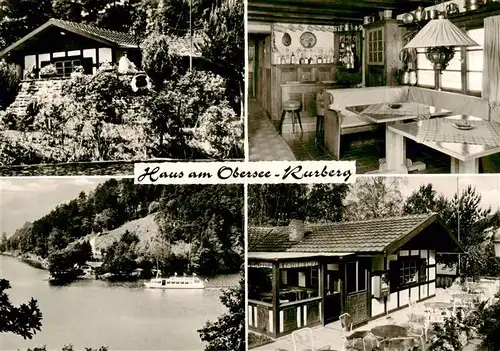 AK / Ansichtskarte  Rurberg_Simmerath Haus am Obersee Gastraum Terrasse Seepartie 