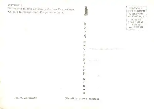 AK / Ansichtskarte  Ostroda Panorama miasta od strony Jeziora Drweckiego Osiedle mieszkaniowe Fragment miasta Ostroda