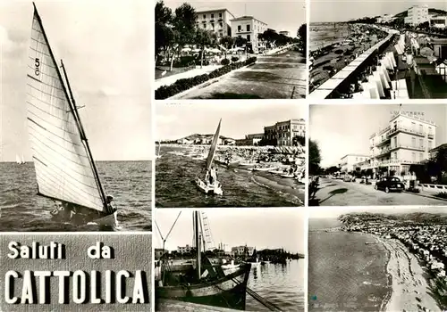 AK / Ansichtskarte  Cattolica__Provincia_Rimini_IT Promenade Segeln Hafen Strand 