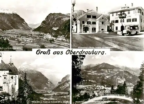 AK / Ansichtskarte  Oberdrauburg_Kaernten Panorama Postplatz mit Hochschloss Schloss Stein mit Hochstadl Gallbergstrasse mit Kreuzeckgruppe Oberdrauburg Kaernten