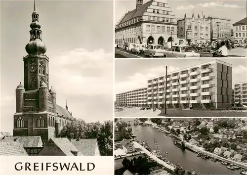 AK / Ansichtskarte  Greifswald Kirche Ortspartien Kanal Wohnblock Greifswald