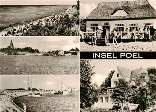 AK / Ansichtskarte  Insel_Poel Schwarzer Busch Hafen und Wehrkirche in Kirchdorf Hafen in Timmendorf Schwarzer Busch Strandhalle Insel_Poel