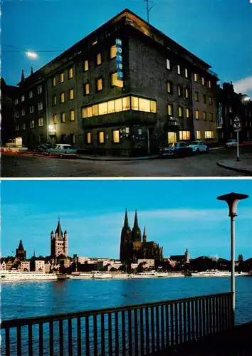 AK / Ansichtskarte  Koeln__Rhein Hotel Ludwig Rheinpartie mit Dom 