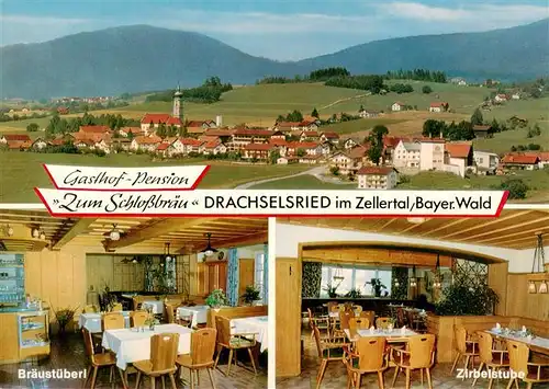 AK / Ansichtskarte 73892989 Drachselsried Gasthof Pension Zum Schlossbraeu mit Gaestehaeusern Linde und Wiesental Braeustueberl Zirbelstube Drachselsried