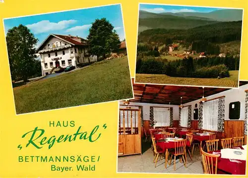 AK / Ansichtskarte 73892997 Bettmannsaege_Regen Haus Regental Gaststube Panorama Bettmannsaege Regen