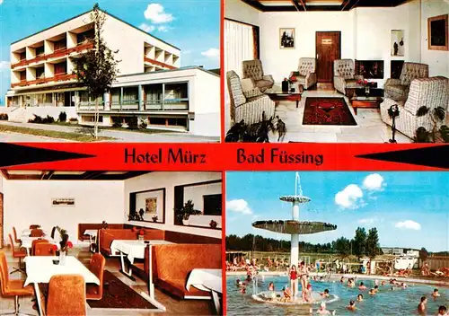 AK / Ansichtskarte 73893000 Bad_Fuessing Hotel Muerz Gastraeume Schwimmbad Bad_Fuessing