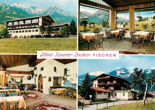 AK / Ansichtskarte  Fischen_Allgaeu Hotel Kaserer Zacher Gastraeume Panorama Fischen Allgaeu