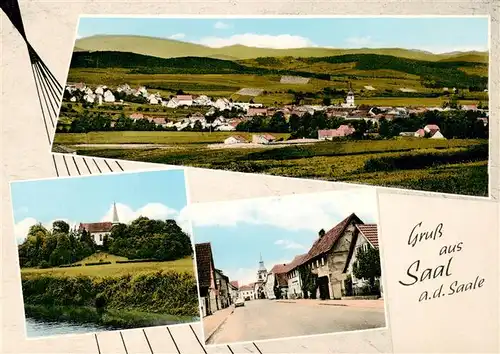 AK / Ansichtskarte  Saal_Saale_Bayern Panorama Kirche Ortspartie 