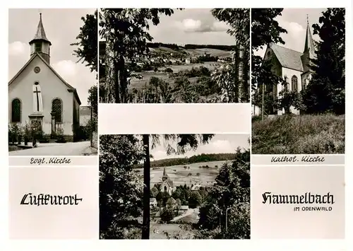 AK / Ansichtskarte 73893053 Hammelbach_Grasellenbach Ev Kirche Kath Kirche Panorama 