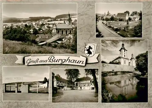 AK / Ansichtskarte 73893061 Burghaun Panorama Teilansicht Schloss Sportfeld Burghaun